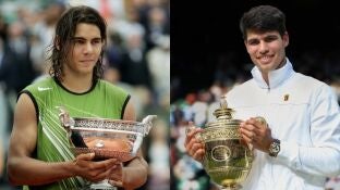 Rafa Nadal y Carlos Alcaraz en im&aacute;genes de archivo