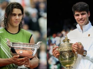 Rafa Nadal y Carlos Alcaraz en imágenes de archivo