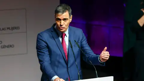 Pedro Sánchez, en un acto por los 20 años de la ley de violencia de género Pedro Sánchez, en un acto por los 20 años de la ley de violencia de género