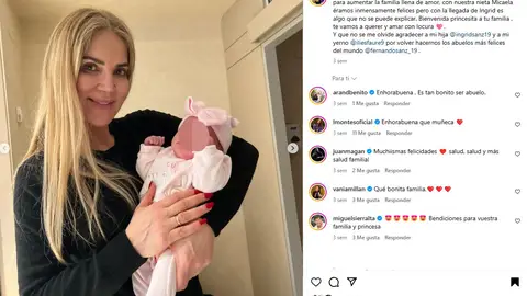 Ingrid Asensio da la bienvenida a su segunda nieta Ingrid Asensio da la bienvenida a su segunda nieta