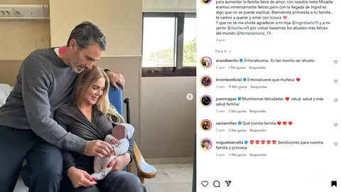 Ingrid Asensio y Fernando san dan la bienvenida a su segunda nieta Ingrid Asensio y Fernando san dan la bienvenida a su segunda nieta