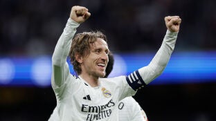 Luka Modric celebra su gol al Girona