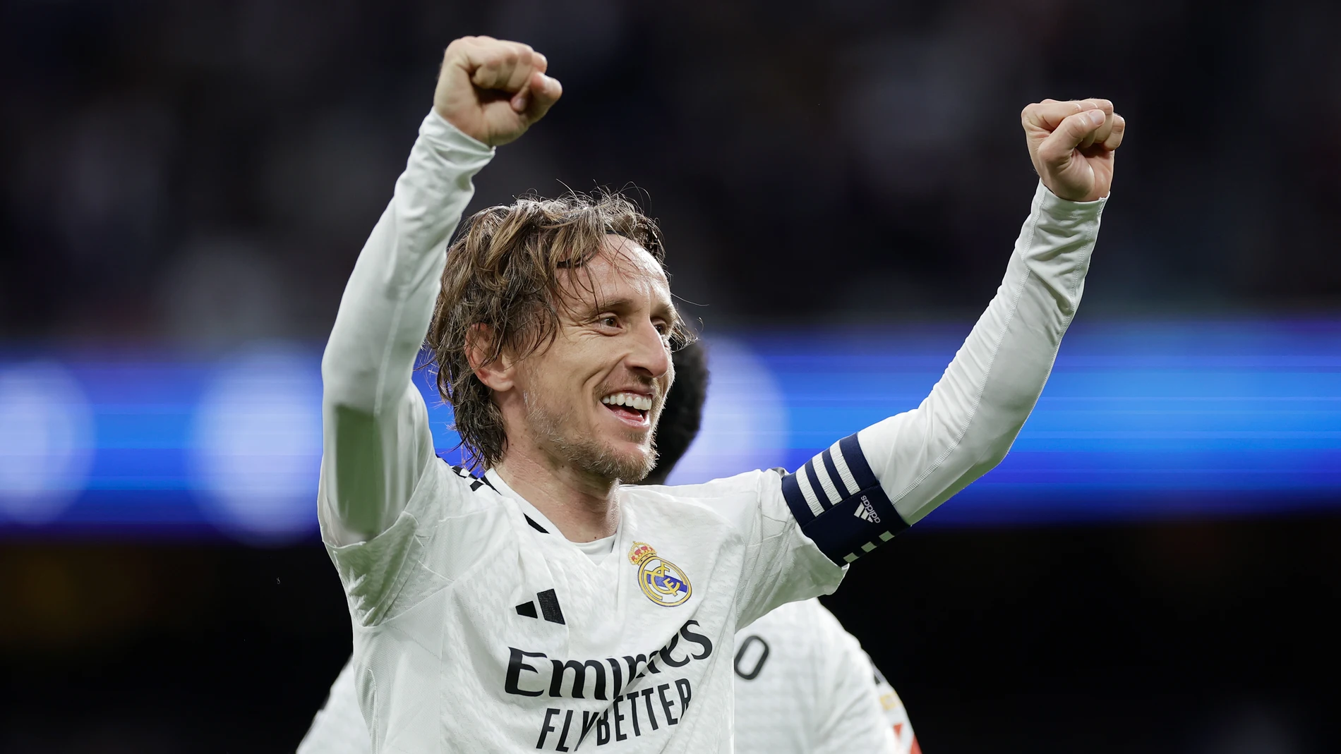 Luka Modric celebra su gol al Girona Luka Modric celebra su gol al Girona