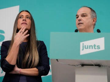 El secretario general de Junts, Jordi Turull, y la vicepresidenta, Mirian Nogueras