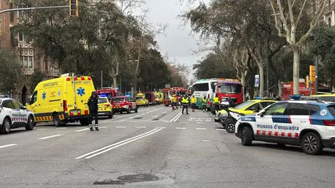 Imagen de la avenida Diagonal de Barcelona, minutos después del accidente Imagen de la avenida Diagonal de Barcelona, minutos después del accidente
