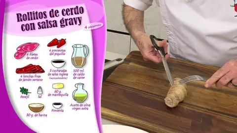 Ingredientes Rollitos de cerdo con salsa gravy Ingredientes Rollitos de cerdo con salsa gravy