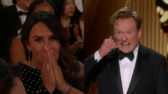 Karla Sofía Gascón y Conan O'Brien en los Oscar 2025 Karla Sofía Gascón y Conan O'Brien en los Oscar 2025