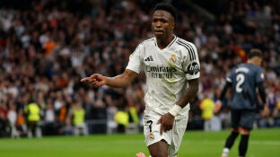 Vinicius celebra su gol ante el Rayo Vallecano