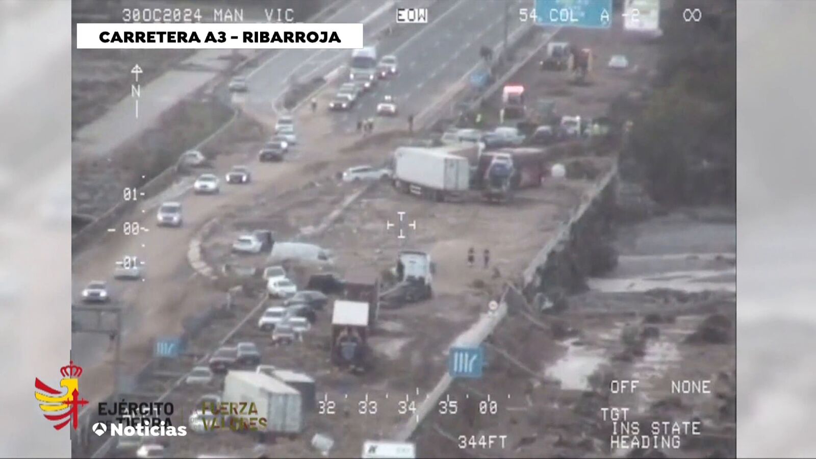 Las devastadoras imágenes captadas por un helicóptero del Ejército el día después de la dana: 