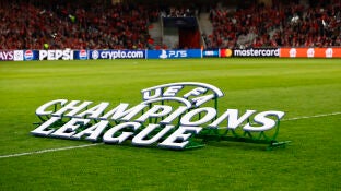 El logo de la Champions League antes del Lille v Borussia Dortmund