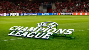 El logo de la Champions League antes del Lille v Borussia Dortmund El logo de la Champions League antes del Lille v Borussia Dortmund