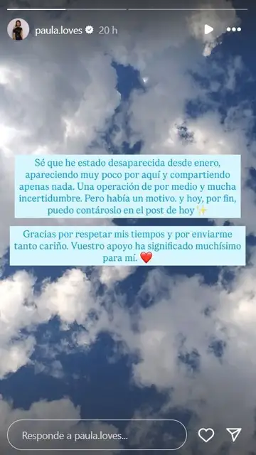 Stories de Paula Moya en Instagram Stories de Paula Moya en Instagram