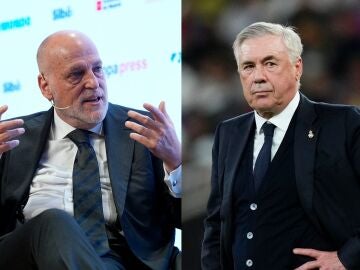 Javier Tebas y Carlo Ancelotti en imágenes de archivo