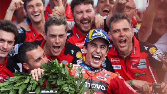 Marc M&aacute;rquez celebra su victoria en el GP de Argentina
