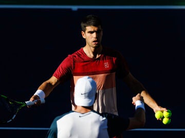 Alcaraz durante el partido de Indian Wells ante Jack Draper