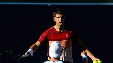 Alcaraz durante el partido de Indian Wells ante Jack Draper