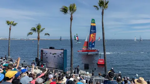 El equipo español durante la prueba de Los Angeles de la SailGP El equipo español durante la prueba de Los Angeles de la SailGP
