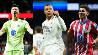 Lewandowski, Mbappé y Julián Álvarez Lewandowski, Mbappé y Julián Álvarez