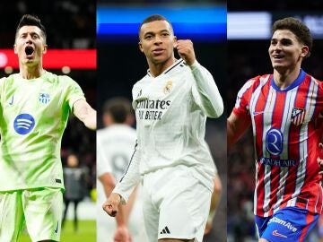 Lewandowski, Mbappé y Julián Álvarez