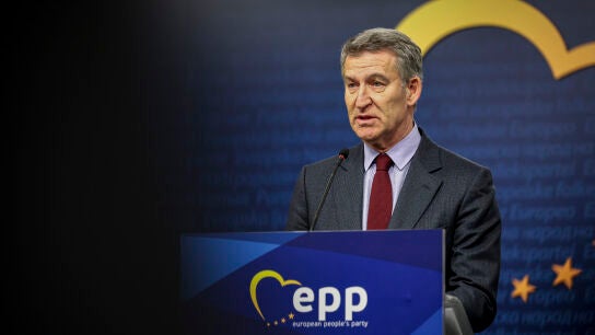Alberto N&uacute;&ntilde;ez Feij&oacute;o en la cumbre del PPE en Bruselas