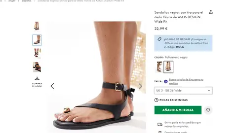 Las sandalias de Asos Las sandalias de Asos