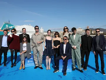 Equipo completo para presentar Perdiendo el juicio en el Festival de Málaga Equipo completo para presentar Perdiendo el juicio en el Festival de Málaga