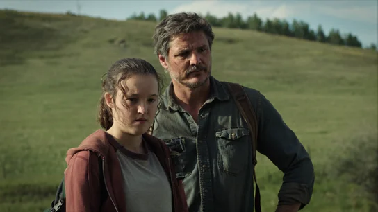 Bella Ramsey y Pedro Pascal en The Last of Us como Ellie y Joel Bella Ramsey y Pedro Pascal en The Last of Us como Ellie y Joel