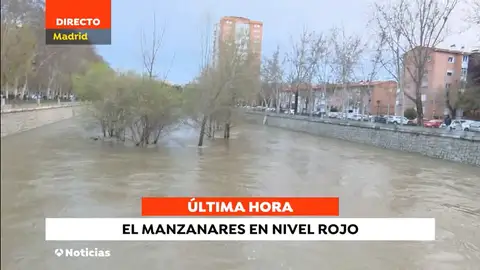 El río Manzanares sube a nivel rojo El río Manzanares sube a nivel rojo