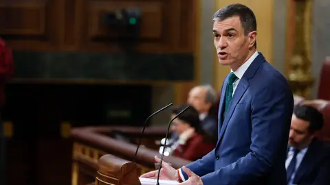 El presidente del Gobierno, Pedro Sánchez, durante su comparecencia a petición propia este miércoles en el Congreso El presidente del Gobierno, Pedro Sánchez, durante su comparecencia a petición propia este miércoles en el Congreso