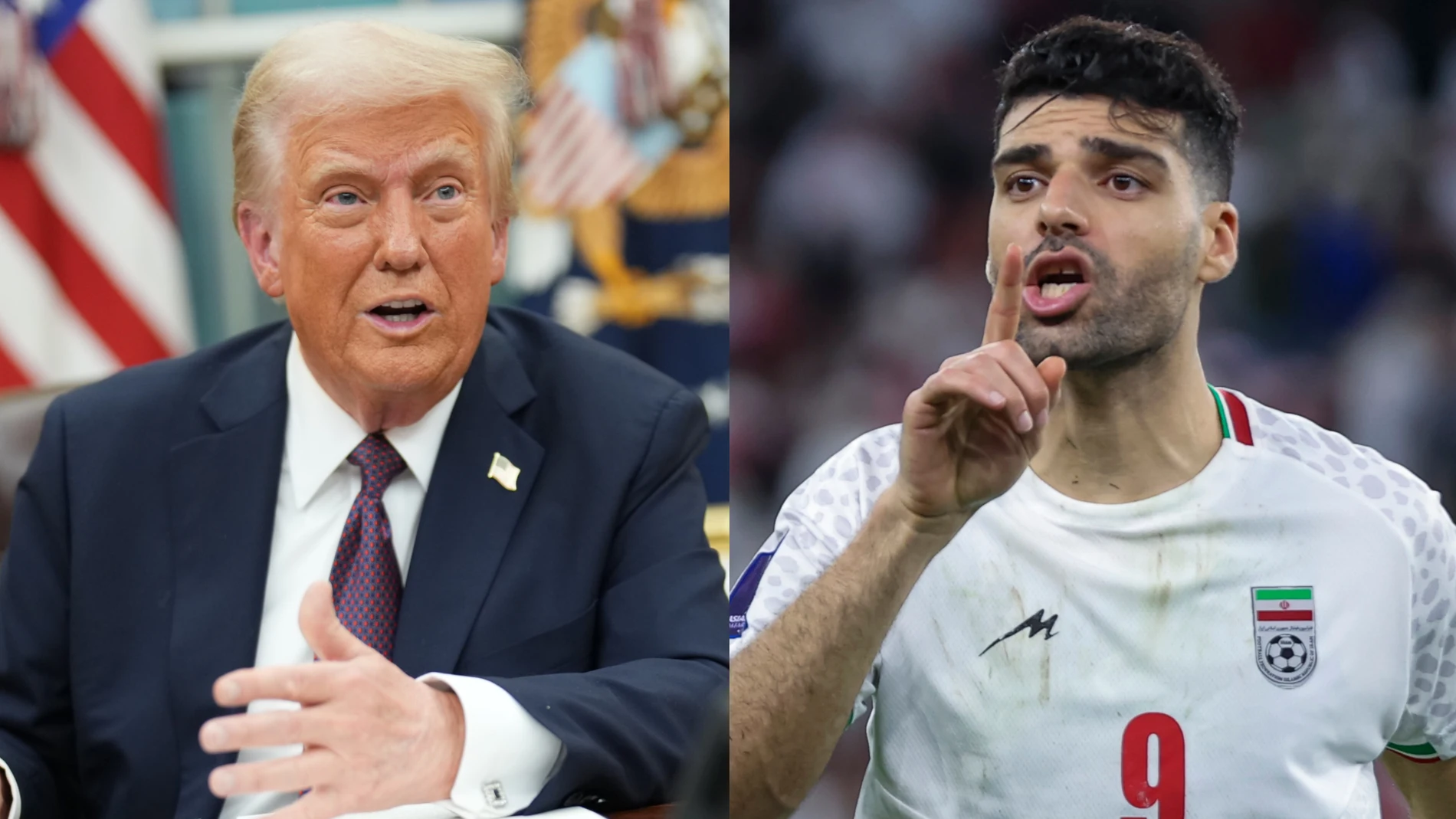 Donald Trump y Mehdi Taremi Donald Trump y Mehdi Taremi