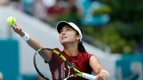 Alexandra Eala, en acción en el Miami Open Alexandra Eala, en acción en el Miami Open