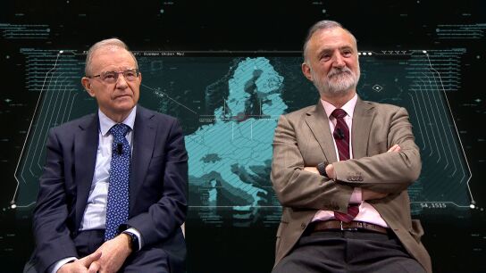 Juan Rodr&iacute;guez Garat y Miguel &Aacute;ngel Ballesteros, en la mesa de Guerra de Espejo P&uacute;blico