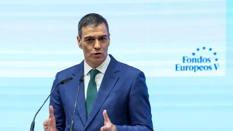 El presidente del Gobierno, Pedro Sánchez, durante la segunda jornada de la V edición del foro 'Fondos Europeos' El presidente del Gobierno, Pedro Sánchez, durante la segunda jornada de la V edición del foro 'Fondos Europeos'