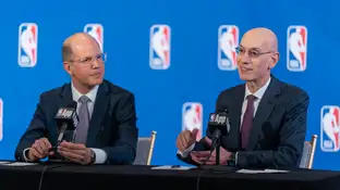 Andreas Zagklis (i) junto a Adam Silver Andreas Zagklis (i) junto a Adam Silver
