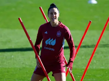Jenni Hermoso, en un entrenamiento de la selección española de fútbol Jenni Hermoso, en un entrenamiento de la selección española de fútbol