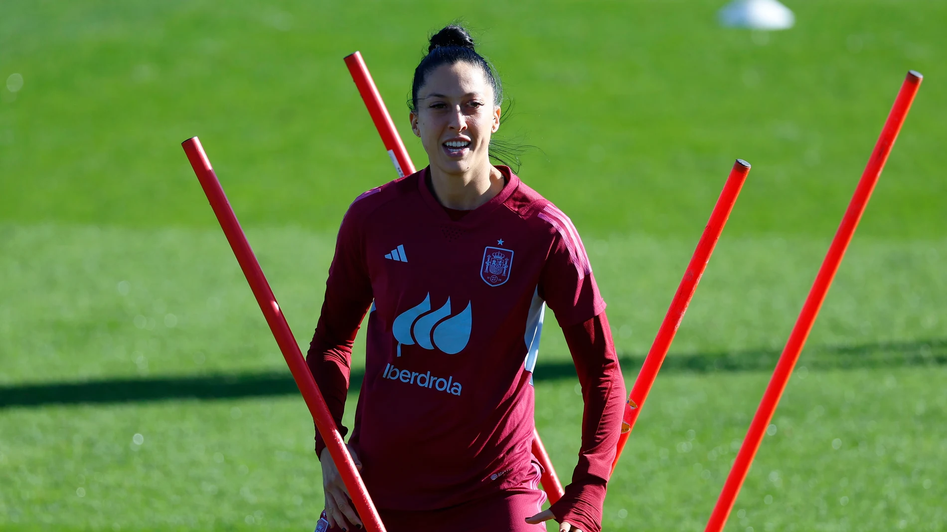 Jenni Hermoso, en un entrenamiento de la selección española de fútbol Jenni Hermoso, en un entrenamiento de la selección española de fútbol
