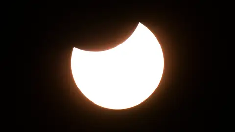 Imagen del eclipse solar visto desde España Imagen del eclipse solar visto desde España