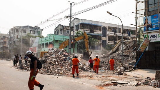 Imagen de Birmania tras el terremoto