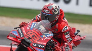 Marc M&aacute;rquez durante el GP de Austin