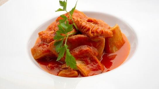 Receta de callos con morros en salsa vizca&iacute;na, de Argui&ntilde;ano: "Limpios y con muy poca grasa"