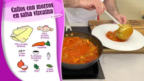 Ingredientes Callos con morros en salsa vizcaína Ingredientes Callos con morros en salsa vizcaína
