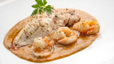 Itsaskabra con salsa de mejillones y langostinos, de Karlos Arguiñano: 