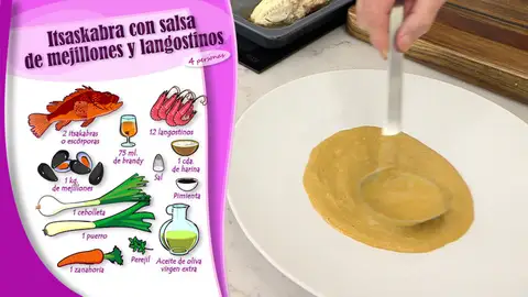 Ingredientes Itsaskabra con salsa de mejillones y langostinos Ingredientes Itsaskabra con salsa de mejillones y langostinos