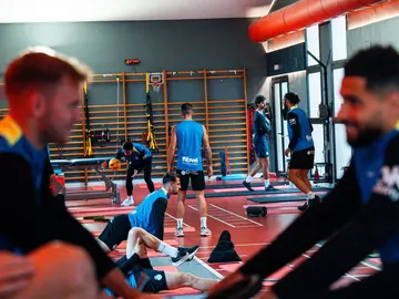 Los futbolistas del RCD Mallorca en el gimnasio Los futbolistas del RCD Mallorca en el gimnasio