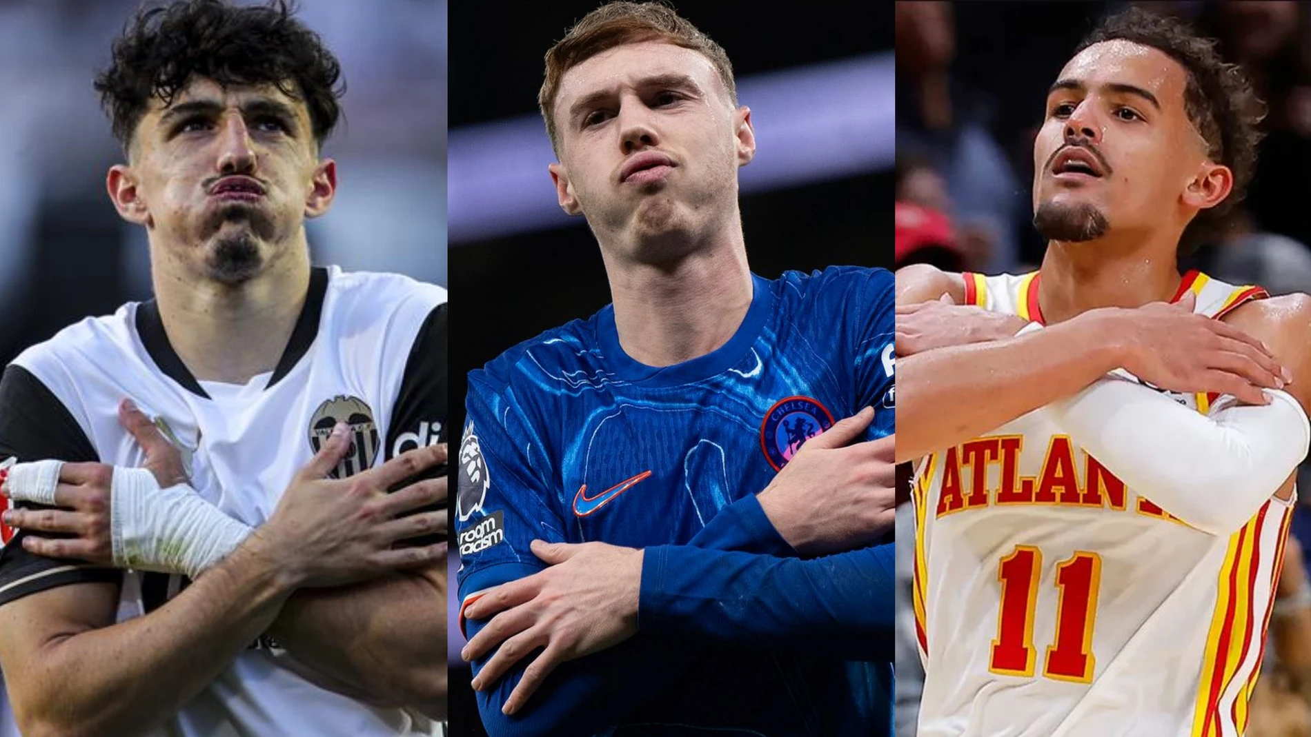 Diego López, Cole Palmer y Trae Young con la 'cold celebration' Diego López, Cole Palmer y Trae Young con la 'cold celebration'