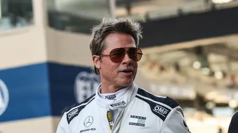 Brad Pitt en el rodaje de F1 Brad Pitt en el rodaje de F1