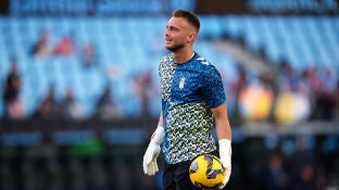 Jasper Cillessen, antes del duelo ante el Celta de Vigo en Bala&iacute;dos