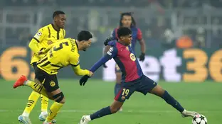 Lamine Yamal, en acción ante el Borussia Dortmund Lamine Yamal, en acción ante el Borussia Dortmund