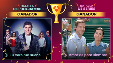 Amar es para siempre y Tu cara me suena, ganadoras de las Batallas de series y programas de Antena 3 Amar es para siempre y Tu cara me suena, ganadoras de las Batallas de series y programas de Antena 3