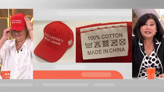 La gorra de una fan de Donald Trump. La gorra de una fan de Donald Trump.